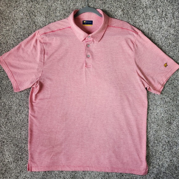 Jack Nicklaus Other - Jack Nicklaus Polo Shirt Mens XL Pink Textured Golden Bear Logo Excellent